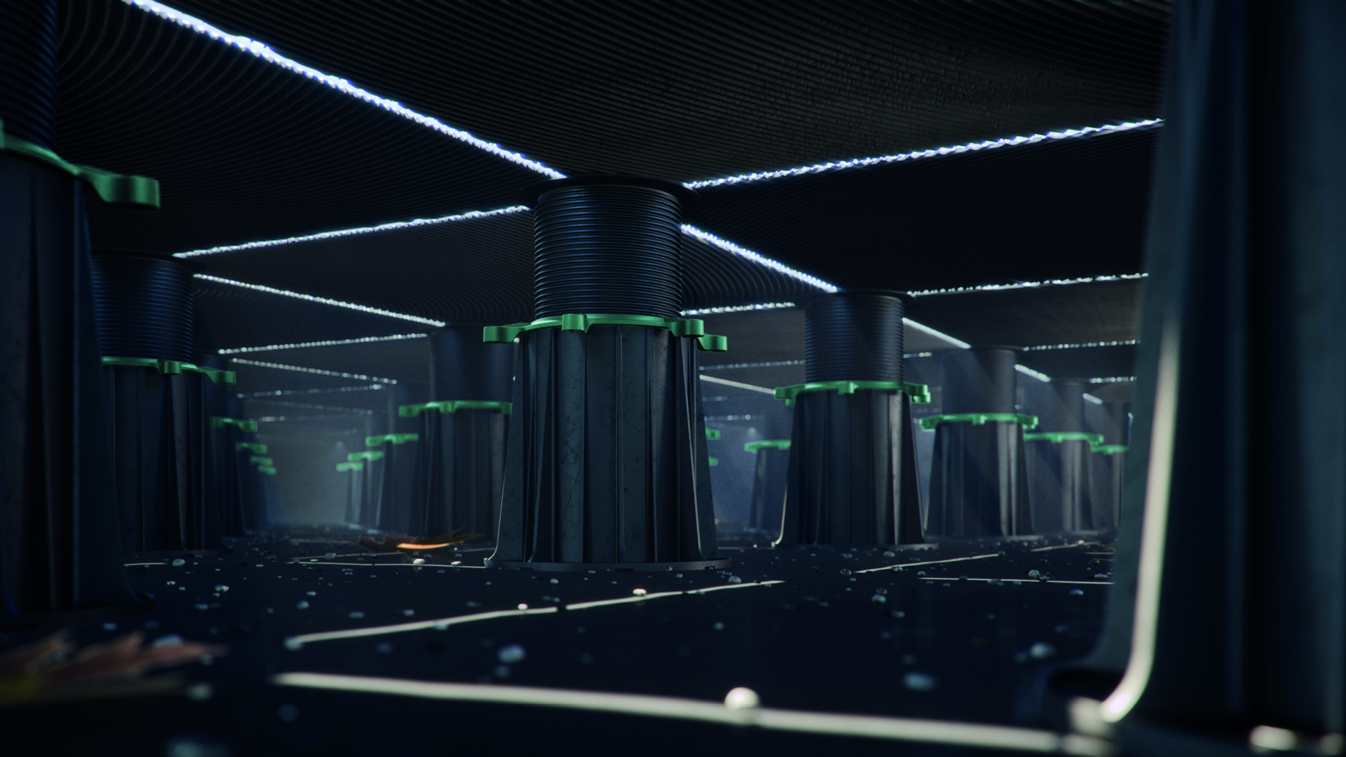 Wizualizacja posadzki wentylowanej